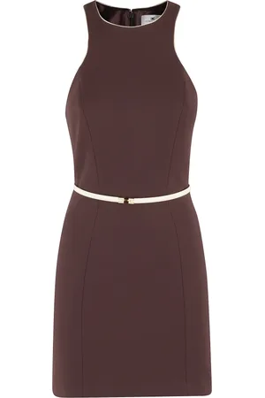 Elisabetta Franchi Femme, Robes, Brun, Taille: 36 FR Mini Robe Cacao et Lemonade avec Ceinture