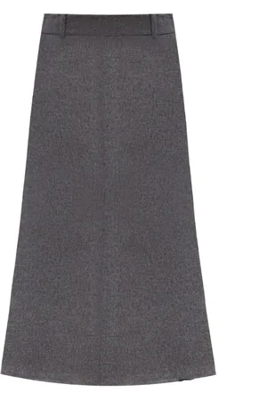 Brunello Cucinelli Femme, Jupes, Gris, Taille: 40 FR Jupe en laine Flute