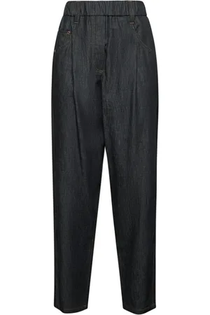 Brunello Cucinelli Femme, Pantalons, Noir, Taille: 36 FR Pantalon Large