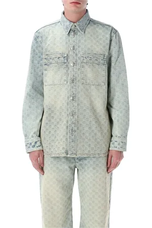 MISBHV Homme, Chemises, Bleu, Taille: L Overshirt Monogramme Bleu Pâle Vêtements d