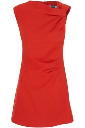 Msgm Femme, Robes, Rouge, Taille: 40 FR Robe Asymétrique avec Motif Croix Rouge