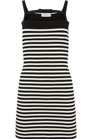 Nina Ricci Femme, Robes, Blanc, Taille: 42 FR Robe Tricotée à Rayures