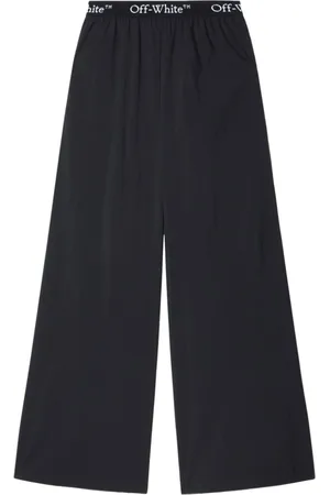 OFF-WHITE Femme, Pantalons, Noir, Taille: 32 FR Pantalon en Nylon avec Bande Logo