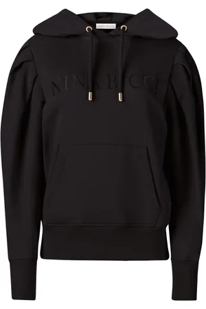 Nina Ricci Femme, Sweatshirts et sweats à capuche, Noir, Taille: 36 FR Sweat à Capuche Manches Plissées