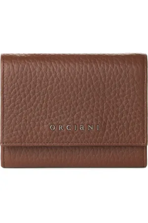 Orciani Femme, Accessoires, Brun, Taille: ONE Size Portefeuille en Cuir Marron Protection Rfid