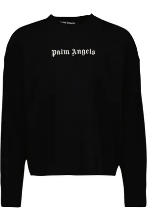 Palm Angels Homme, Pulls, Noir, Taille: S Pull à Manches Longues et Col Rond
