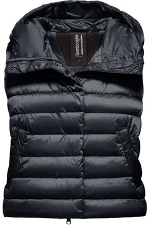 Bomboogie Femme, Vestes, Bleu, Taille: 44 FR Shiny Nylon Padded Vest with Hood
