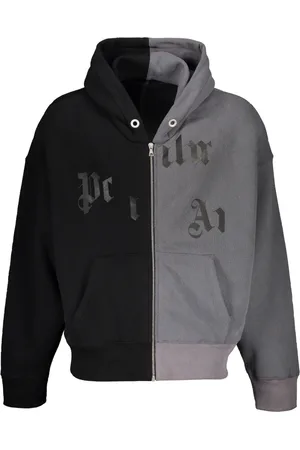 Palm Angels Homme, Sweatshirts et sweats à capuche, Noir, Taille: XL Sweat à Capuche Contrasté avec Imprimé Avant