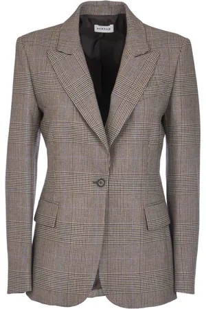 P.A.R.O.S.H. Femme, Vestes, Brun, Taille: 40 FR Veste à Carreaux Beige