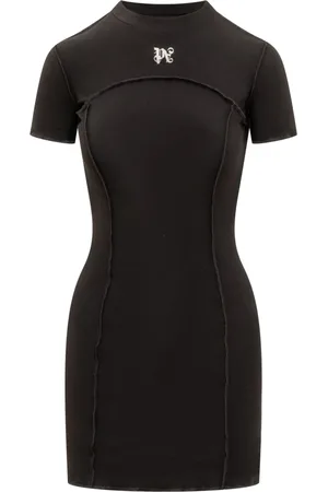 Palm Angels Femme, Robes, Noir, Taille: 40 FR Mini-robe à monogramme