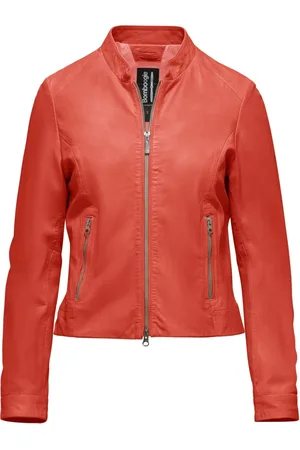 Bomboogie Femme, Vestes, Rouge, Taille: 38 FR Blouson en cuir