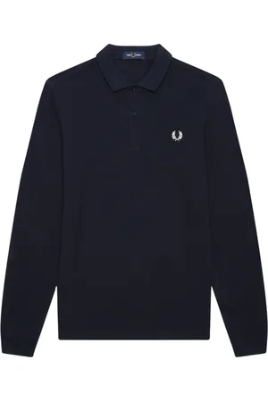 Fred Perry Homme, Tops, Bleu, Taille: L Polo de Tennis Manches Longues