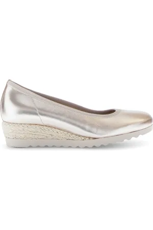 Gabor Femme, Chaussures, Jaune, Taille: 38 EU Ballerines Métallisées Dorées en Cuir