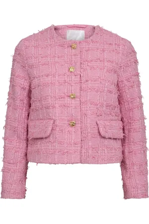 Co`Couture Femme, Vestes, Rose, Taille: 42 FR Cardigan Veste Bouclé à Carreaux