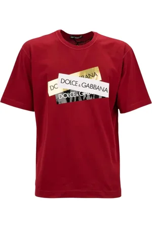 Dolce & Gabbana Homme, Tops, Rouge, Taille: 2XL T-shirt Homme à Manches Courtes Mode