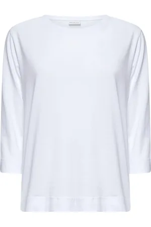 DRIES VAN NOTEN Femme, Tops, Blanc, Taille: 38 FR T-shirt en Coton Blanc à Col Rond