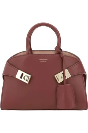 Salvatore Ferragamo Femme, Sacs, Rouge, Taille: ONE Size Élégant Sac à Main en Cuir avec Fermeture Gancini