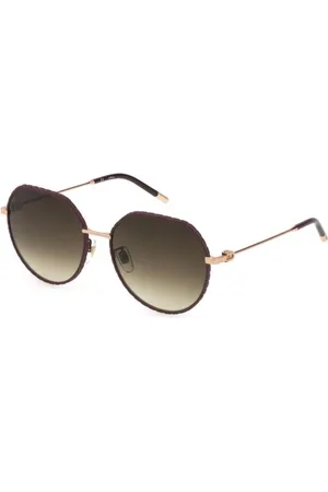 Furla Femme, Accessoires, Brun, Taille: ONE Size Lunettes de soleil marron en métal avec verres dégradés