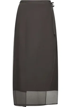 Brunello Cucinelli Femme, Jupes, Brun, Taille: 40 FR Jupe Midi Portefeuille