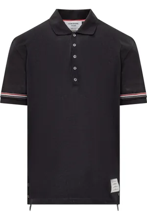 Thom Browne Homme, Tops, Bleu, Taille: L Polo à Bord-Côtes