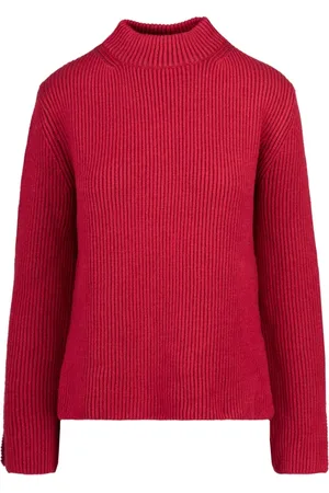 Bomboogie Femme, Pulls, Rouge, Taille: 44 FR Pull à Col Rond en Laine Côtelée