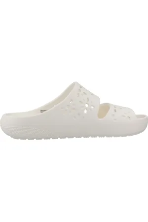 Crocs Femme, Chaussures, Blanc, Taille: 38 EU Sandales Classiques à Découpes Florales