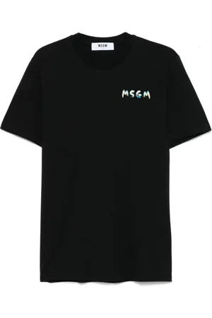 Msgm Homme, Tops, Noir, Taille: XL T-shirt à Col Rond
