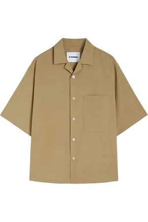 Jil Sander Homme, Chemises, Brun, Taille: M Chemise brune à manches courtes en coton