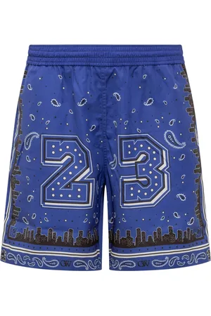 OFF-WHITE Homme, Maillots de bain, Bleu, Taille: M Bandana Swimshorts