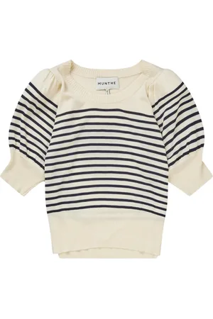 Munthe Femme, Pulls, , Taille: 42 FR Maille Rayée à Manches Bouffantes