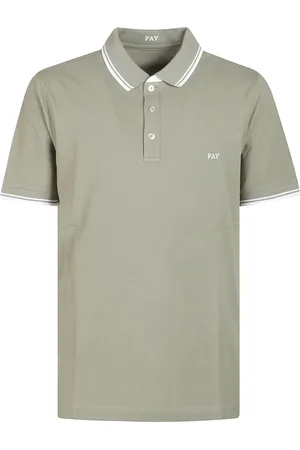 FAY Homme, Tops, Vert, Taille: L Polo Rayé à Double Col