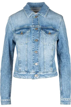 Dondup Femme, Vestes, Bleu, Taille: 42 FR Veste en jean avec col pointu