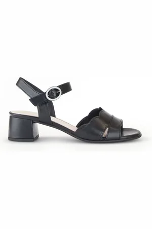 Gabor Femme, Chaussures, Noir, Taille: 37 1/2 EU Sandales à Brides Croisées en Cuir Noir