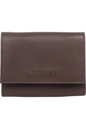 Orciani Femme, Accessoires, Brun, Taille: ONE Size Petit Portefeuille Enveloppe en Cuir Martelé