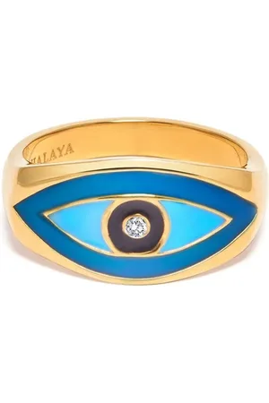 Nialaya Homme, Accessoires, Jaune, Taille: 60 MM Bague Œil Maléfique