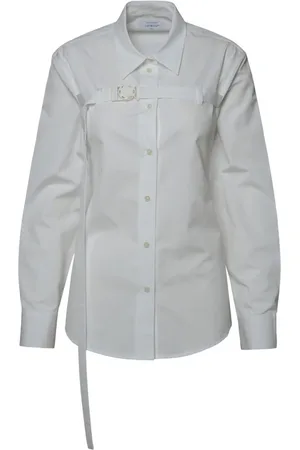 OFF-WHITE Femme, Blouses et Chemises, Blanc, Taille: 38 FR Chemise en popeline de coton à boucle