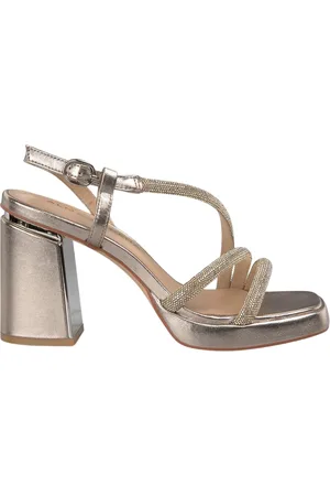 Alma en Pena Femme, Chaussures, Jaune, Taille: 38 EU Sandale à talon avec strass