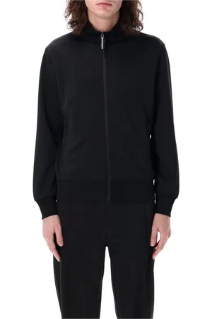 Palm Angels Homme, Sweatshirts et sweats à capuche, Noir, Taille: L Veste de survêtement à logo incurvé