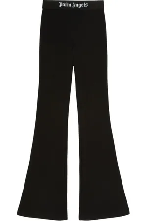 Palm Angels Femme, Pantalons, Noir, Taille: 38 FR Pantalon Large Noir Taille Haute