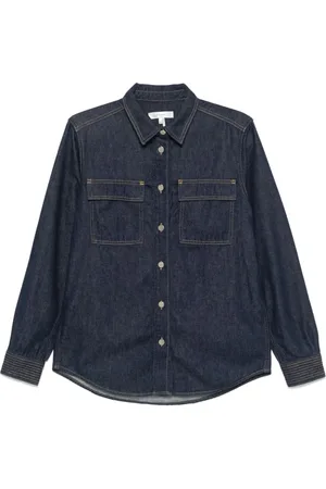 Frame Femme, Blouses et Chemises, Bleu, Taille: 40 FR Veste-chemise à carreaux rembourrée
