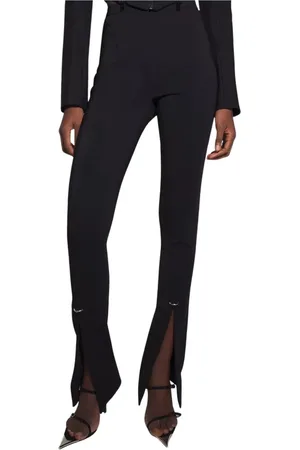 MUGLER Femme, Pantalons, Noir, Taille: 36 FR Pantalon Taille Haute Évasé