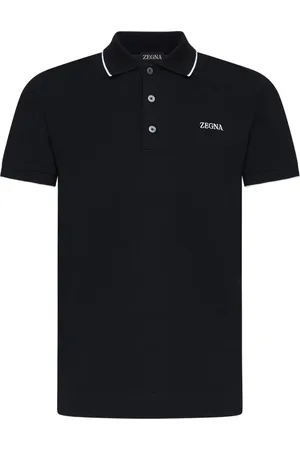 Ermenegildo Zegna Homme, Tops, Noir, Taille: L Polo Noir avec Logo Brodé