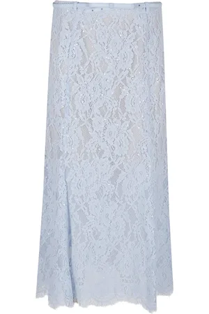 Self-Portrait Femme, Jupes, Bleu, Taille: 36 FR Jupe Bleue Élégante pour Femmes