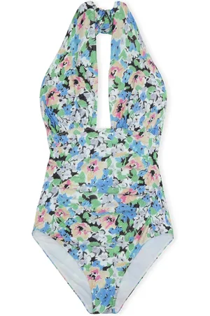 Ganni Femme, Maillots de bain, Multicolore, Taille: 40 FR Maillot de bain à col licou fleuri