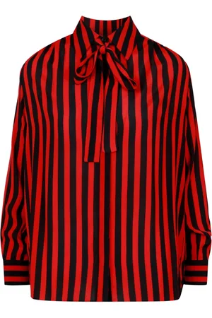 Msgm Femme, Blouses et Chemises, Rouge, Taille: 38 FR Chemise Satinée Rayée avec