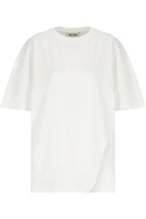 The Attico Femme, Tops, Blanc, Taille: 38 FR T-shirt à col rond