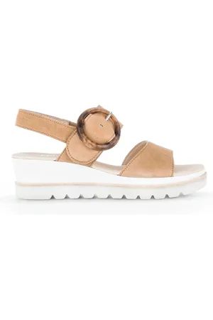 Gabor Femme, Chaussures, , Taille: 40 EU Sandales Caramel en Cuir Velours