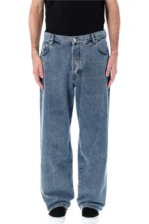 Pop Trading Company Homme, Jeans, Bleu, Taille: S Jean en denim stone lavé avec logo Pop