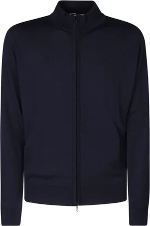 JOHN SMEDLEY Homme, Pulls, Bleu, Taille: S Veste Luxueuse en Laine Mérinos