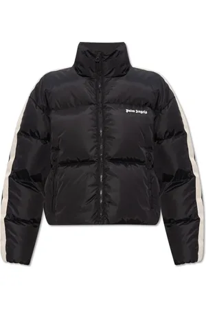 Palm Angels Femme, Vestes, Noir, Taille: 40 FR Doudoune Courte avec Logo